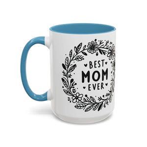 Vibrant Accent Coffee Mug - Best Mom Ever Ceramic - Dipaliz - Mugs