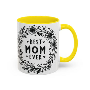 Vibrant Accent Coffee Mug - Best Mom Ever Ceramic - Dipaliz - Mugs