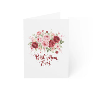 Best Mom Ever Floral Greeting Card, Mother’s Day Pack (1/10/30/50) - 3.5’’ x 4.9’’ (vertical) / Coated (both Sides) / 1