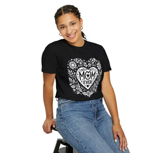 Mom Heart Floral Unisex Garment-dyed T-shirt - Dipaliz - T-shirts