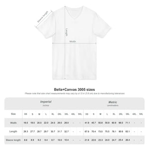 Retro Planet Graphic V-neck Tee - Neon Ribbed Knit Collar - Dipaliz - V-neck