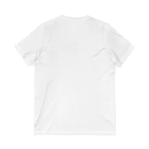 Retro Planet Graphic V-neck Tee - Neon Ribbed Knit Collar - Dipaliz - V-neck