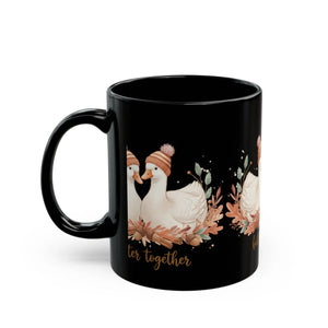 Better Together Duck Couple Black Coffee Mug, Cute Cozy Valentine’s Gift (11oz/15oz) - Mugs