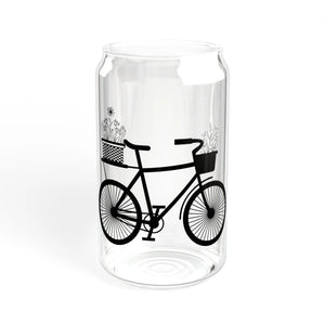Vintage Bicycle Sipper Glass - Floral Drinkware - Dipaliz - Tumblers