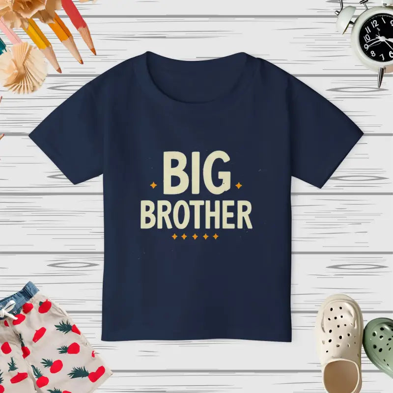 Big Brother Heavy Cotton Toddler Tee: Eco & Stylish - Navy / 2t Kids Clothes