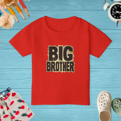 Big Brother Heavy Cotton Toddler Tee: Style Meets Comfort - Red / 2t Kids Clothes