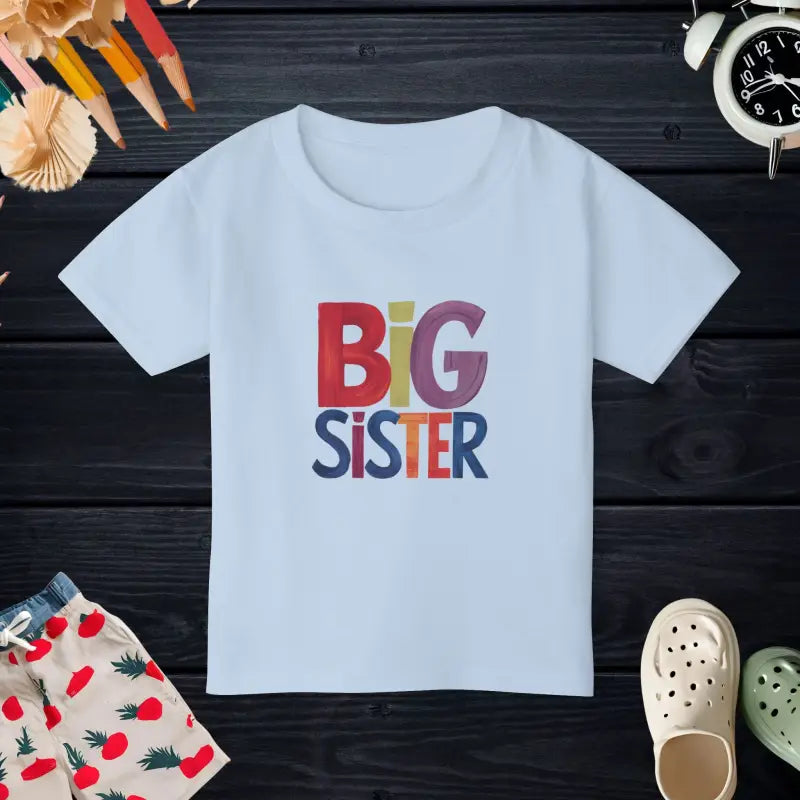 Big Sister Cotton Jersey Tee for Toddlers - Light Blue / 2t Kids Clothes