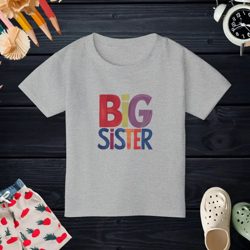 Big Sister Cotton Jersey Tee for Toddlers - Sport Grey / 2t Kids Clothes