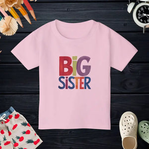 Cotton Jersey Tee - Big Sister Toddler Heavy - Dipaliz - Light Pink / 2t - T-shirts