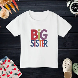Cotton Jersey Tee - Big Sister Toddler Heavy - Dipaliz - White / 2t - T-shirts