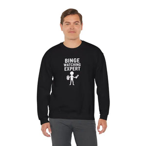 Sweatshirt - Binge Watching Expert - Cozy Crewneck - Dipaliz