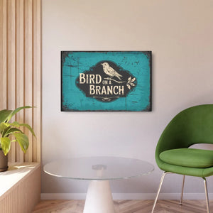 Vintage Bird Metal Art Sign – Matte Aluminum - Dipaliz - Novelty Signs