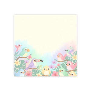 Cute Floral Sticky Notes - Tropical Bird Garden - Dipaliz