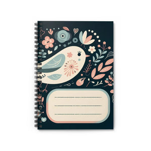 Chic Spiral Notebook Pastel Flowers Ruled Line - Dipaliz - Journals