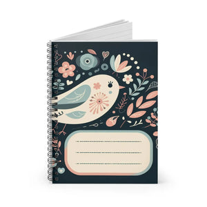 Chic Spiral Notebook Pastel Flowers Ruled Line - Dipaliz - Journals