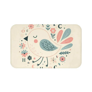 Pastel Flowers Microfiber Bath Mat Memory Foam Cushion by Dipaliz - Mats & Rugs