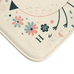 Pastel Flowers Microfiber Bath Mat Memory Foam Cushion by Dipaliz - Mats & Rugs