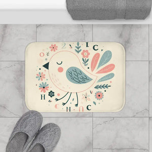 Pastel Flowers Microfiber Bath Mat Memory Foam Cushion by Dipaliz - Mats & Rugs