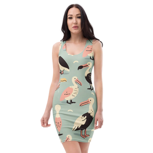 Bird Pattern Bodycon Dress – Trendy Outfits - Dipaliz - Dresses - Xs