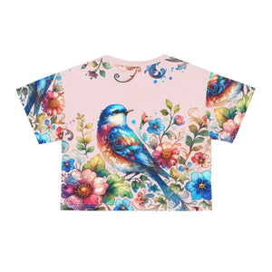 Floral Soft Pastels Aop Crop Tee - Silky Polyester - Dipaliz - T-shirts