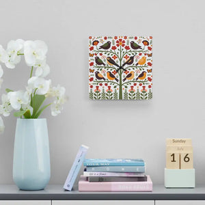 Wall Clock Vintage Bird Vibrant Prints Nature Decor - Dipaliz - Clocks