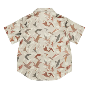 Short Sleeve Pajama Top Satin Birds Print Comfort - Dipaliz - Clothing Tops