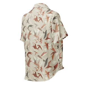 Satin Birds Print Short Sleeve Pajama - Silky Loungewear - Dipaliz - Clothing Tops - s