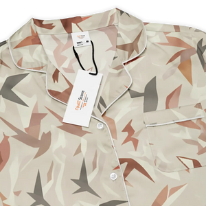 Satin Birds Print Short Sleeve Pajama - Silky Loungewear - Dipaliz - Clothing Tops - s