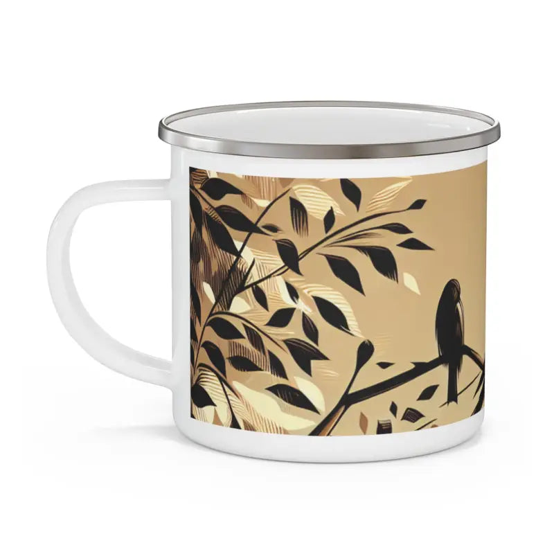 Birds on Branch Enamel Camping Mug - Perfect for Outdoor Sips - 12oz