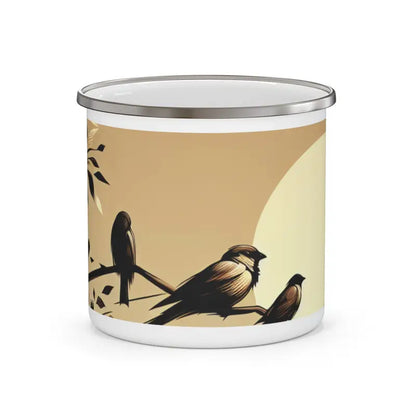 Birds on Branch Enamel Camping Mug - Perfect for Outdoor Sips - 12oz