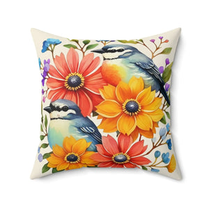 Flowers Throw Pillow – Polyester Square - Dipaliz - Pillows