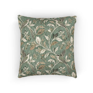 Vintage Botanical Woven Pillow - Birds and Foliage - Dipaliz - Throw Pillows
