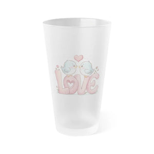 Frosted Beer Glasses Poppy Flowers 16oz Size - Dipaliz