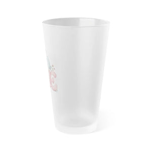 Frosted Beer Glasses Poppy Flowers 16oz Size - Dipaliz