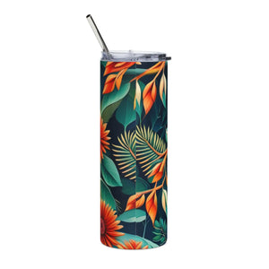 Glossy Bird Skinny Tumbler with Color Matching Straw - Dipaliz - Tumblers