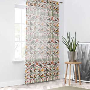 Cozy Bird Curtains - Polyester Tree Design Window Drapes - Dipaliz - Sheer / White / 50’’ × 84’’