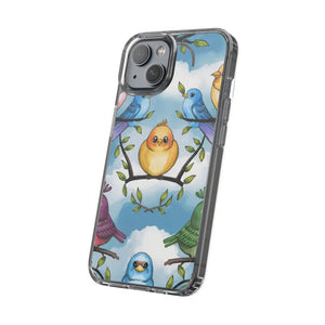 Stylish Clear Case with Birds - Slim Form Supports Wireless Charging - Mobile Phone Cases