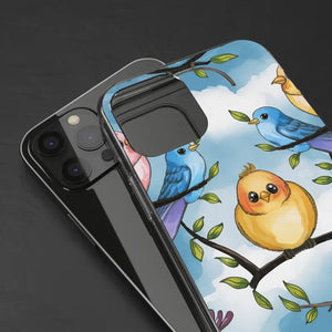 Stylish Clear Case with Birds - Slim Form Supports Wireless Charging - Mobile Phone Cases