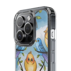 Stylish Clear Case with Birds - Slim Form Supports Wireless Charging - Mobile Phone Cases