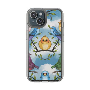 Stylish Clear Case with Birds - Slim Form Supports Wireless Charging - Iphone 15 / Without Gift Packaging - Mobile