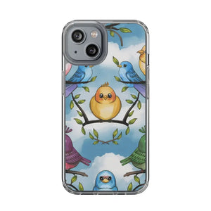 Stylish Clear Case with Birds - Slim Form Supports Wireless Charging - Iphone 14 / Without Gift Packaging - Mobile