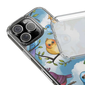 Stylish Clear Case with Birds - Slim Form Supports Wireless Charging - Mobile Phone Cases