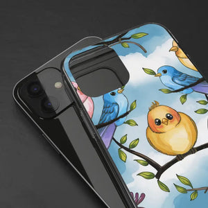Stylish Clear Case with Birds - Slim Form Supports Wireless Charging - Mobile Phone Cases