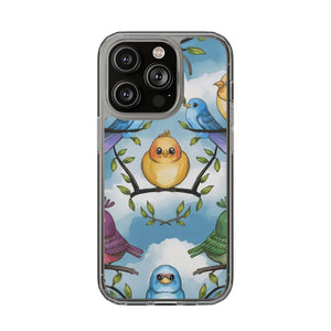 Stylish Clear Case with Birds - Slim Form Supports Wireless Charging - Iphone 14 Pro / Without Gift Packaging - Mobile