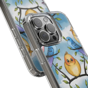 Stylish Clear Case with Birds - Slim Form Supports Wireless Charging - Mobile Phone Cases
