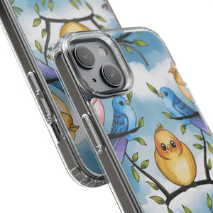 Stylish Clear Case with Birds - Slim Form Supports Wireless Charging - Mobile Phone Cases