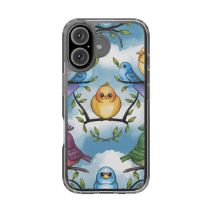 Stylish Clear Case with Birds - Slim Form Supports Wireless Charging - Iphone 16 / Without Gift Packaging - Mobile
