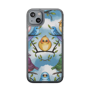 Stylish Clear Case with Birds - Slim Form Supports Wireless Charging - Iphone 14 Plus / Without Gift Packaging - Mobile