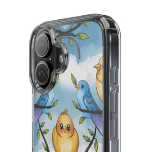 Stylish Clear Case with Birds - Slim Form Supports Wireless Charging - Mobile Phone Cases