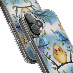 Stylish Clear Case with Birds - Slim Form Supports Wireless Charging - Mobile Phone Cases